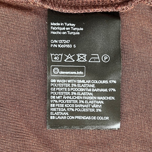 NWT H&M Boho Chocolate Brown Cut Out Long Sleeve Crop Top Size S - Picture 5 of 5